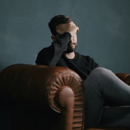 man feeling depress