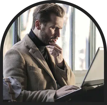 man using laptop
